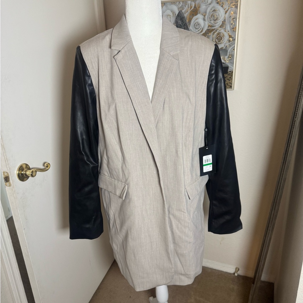 DKNY Beige and Black long Blazer